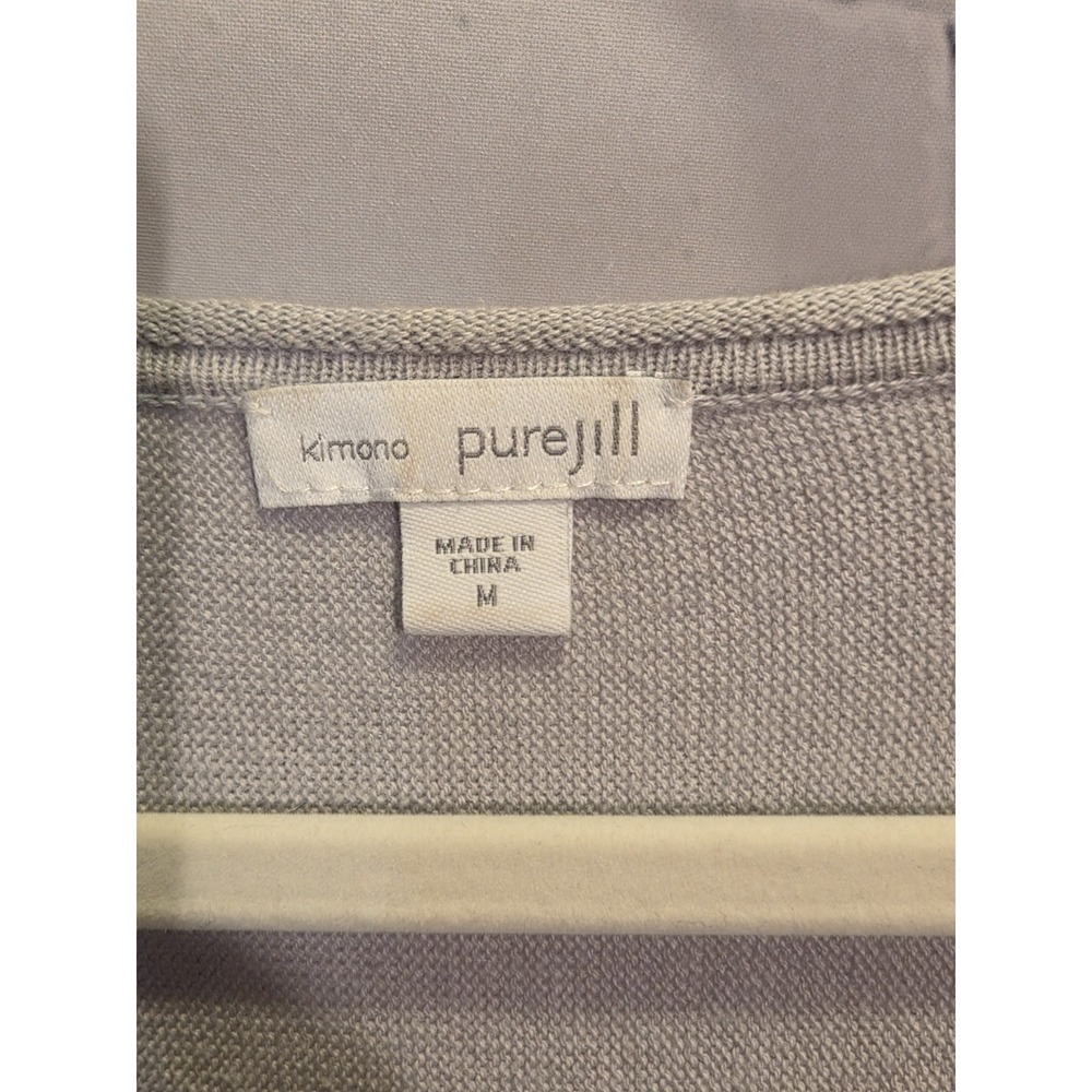 J Jill Pure Jill Wrap Look Top  Wide Sleeves, Gray Womens Sz M (‎ Fits Up To XL) - Picture 5 of 9